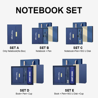 Set de Regalo Corporativo Personalizado, Agenda de Cuero con Tapa Dura A5, Diario, Planificador, Cuaderno, Logotipo Personalizado, Set de Regalo Empresarial de Lujo