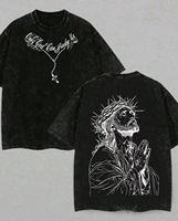 Herren Oversize-T-Shirt aus Gewaschener Baumwolle im Vintage-Stil, Atmungsaktiv, mit Aufdruck 'Nur Gott Kann Mich Beurteilen' und Jesus-Motiv, Christliches Streetwear-Design für Sommer und Fitness