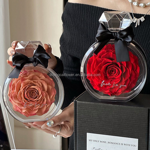 Nuevo diseño más popular, flor natural preservada, <span class=keywords><strong>rosa</strong></span> para siempre, rosas, flor estabilizada en botella de perfume Acrílico - Product Image 1