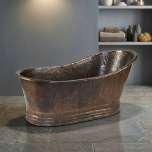 Bañera Ovalada de Cobre Independiente, Hecha a Mano, de Lujo, Moderna, para Interiores, para el Hogar, Hotel, Baño - Artesanía India - Product Image 1