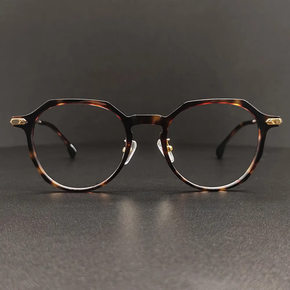 Occhiali da vista di lusso con montatura per miopia maschile occhiali da vista manuali in metallo blu fatti a mano in giappone