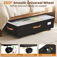 Organisateur de rangement pliable en métal à roulettes pour sous le lit, forme carrée fonctionnelle avec roulettes pour vêtements, chaussures, jouets, en tissu