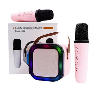 X619-1 도매 K12 미니 휴대용 블루투스 노래방 플레이어 세련된 홈 파티 문 KTV 장난감 RGB LED 조명 무선 스피커 마이크 - Product Image 4