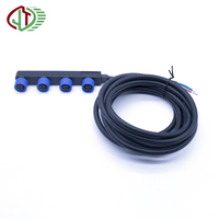 Fourniture directe d'usine M15 IP68 1 en 4 sorties répartiteur de fil boîte de jonction étanche connecteur de câble extérieur faisceau de câblage