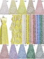 Tissu en tulle perlé 3D brodé à la main pour robe de soirée de créateur 2026