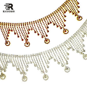 Garniture en cristal à coudre Flatback strass gland chaîne ronde en verre Motif garniture de vêtement pour robe de soirée chapeaux chaussures sacs - Product Image 2