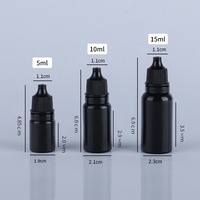 Flacons souples en PE noir de 5 ml, 10 ml, 15 ml, 20 ml, petits contenants à presser pour encre, pigments, médicaments, compte-gouttes