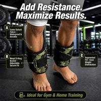 Poids de cheville réglables camouflage rembourrés avec boucle métallique et sangle en nylon à fermeture sécurisée pour l'entraînement en salle de sport