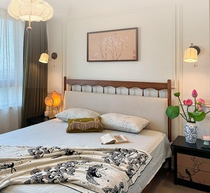 <span class=keywords><strong>Letto</strong></span> Moderno in Legno Massello Stile Francese, Imbottito, Doppio, Color Crema, per Camera da <span class=keywords><strong>Letto</strong></span> Principale, Ecologico e Salvaspazio - Product Image 4