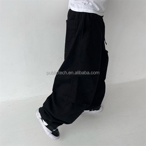 Venta al por mayor de fábrica logotipo personalizado Multi-bolsillo para hombre pierna ancha Cargo pantalones paracaídas pantalones hombres - Product Image 2