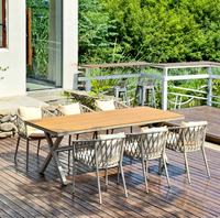 Ensemble de meubles d'extérieur en alliage d'aluminium de style traditionnel, table et chaises de jardin imperméables, balcon, terrasse, salon, chambre, parc