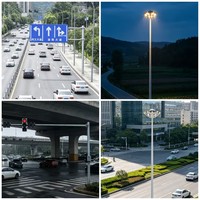Poste de Luz Octagonal de Acero Galvanizado en Caliente de 4M, Poste de Lámpara Solar para Exteriores, Soporte de Utilidad para Carreteras de un Solo Brazo Q235
