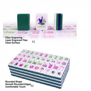 Juego completo de Mahjong americano de acrílico verde de 4 capas, personalizable al por mayor, con diseño moderno y creativo, incluye estantes y accesorios, para fiestas y eventos. - Product Image 3
