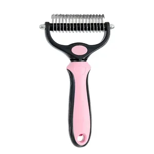 Chuyên Nghiệp Pet Deshedding Bàn Chải 2 Hai Mặt Dematting Dog Lược Mèo Bàn Chải Cào Con Chó Chải Chuốt Công Cụ Con Chó Tóc Remover Lược