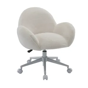 Plush Chair Faux Fur Armchair, Cute White Leisure Chair, Faux Fur Accent Chair Living Room Chair Wholesale Chaise