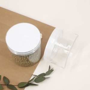 Lattine in PET <span class=keywords><strong>Trasparente</strong></span> per Alimenti Personalizzate All'Ingrosso, Barattoli Vuoti <span class=keywords><strong>con</strong></span> Bocca Larga e Coperchi per Imballaggio Alimentare - Product Image 2