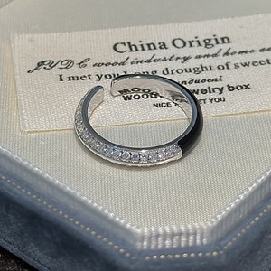 Anillo de Plata de Ley S925 con Circonita en Gel, Diseño de Nicho con Incrustaciones de Garras, Estilo Simple, Moderno, Medieval, Vintage, Geométrico y Abierto - Product Image 5