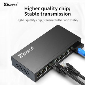 Convertisseur de média fibre optique Xicom 1 optique 8 électriques, 1 optique 1 électrique pour la surveillance des réseaux vidéo - Product Image 4