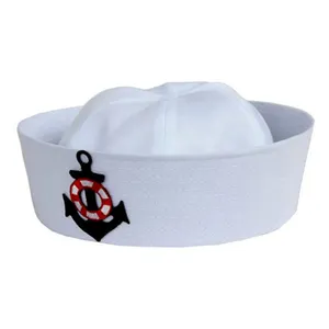 الترويجية بالجملة مخصص الصنع الساخن بيع تصميم الشعار الخاص بك عالية الجودة رخيصة التطريز شعار البحرية بحار قبعة