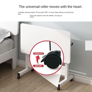 Soporte plegable móvil moderno para portátil con ruedas, mesita de noche pequeña, mesa de centro plegable y elevadora - Product Image 2