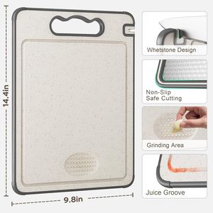 Planche à découper double face en acier inoxydable 304, résistante aux rayures, bords en silicone antidérapants, antibactérienne, qualité alimentaire, anti-moisissure - Product Image 5