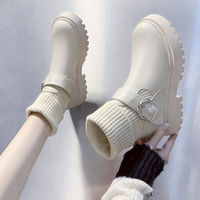 Bottes d'Hiver à Talons Compensés pour Femmes 2025, Doublées Polaire et Bordure en Tricot Torsadé