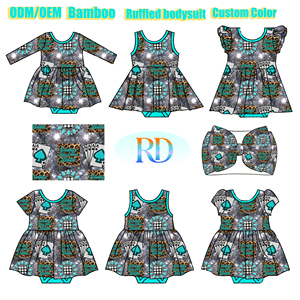 Vestido <span class=keywords><strong>de</strong></span> Color Sólido para Bebé Niña con Pantalones Cortos Incorporados, Mono con Volantes <span class=keywords><strong>de</strong></span> Fibra <span class=keywords><strong>de</strong></span> Bambú, Vestido Informal <span class=keywords><strong>de</strong></span> Verano, Color Personalizado - Product Image 2