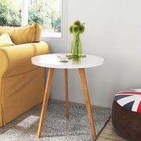 Table basse en bois avec fil de fer, meuble de salon à 2 niveaux, Table basse moderne ronde en bois noir