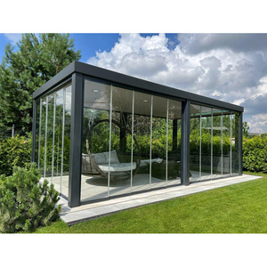 Puerta Corredera de Vidrio Minimalista con Marco de Aluminio para Patio o <span class=keywords><strong>Terraza</strong></span>, con <span class=keywords><strong>Aislamiento</strong></span> Acústico y Vidrio Templado con Rotura de Puente Térmico - Product Image 5