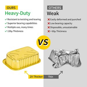 35 Gói Hình Chữ Nhật Nửa-Kích Thước 9X13 Nhôm <span class=keywords><strong>Foil</strong></span> Baking Pan Thêm Nhiệm Vụ Nặng Nề Dùng Một Lần Vàng Pet Nắp Bàn Hơi Nước Sâu Chảo - Product Image 5