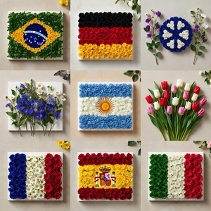 Ghirlanda Floreale Personalizzata a Tema Coppa del Mondo di Calcio, Fiori Artificiali nei Colori della Bandiera Nazionale per Bar Sportivi, Negozi, Esposizioni ed Eventi - Product Image 4