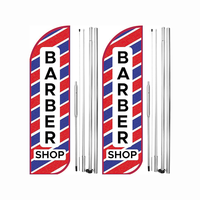 Drapeau de coiffeur de haute qualité et de vente chaude pour les promotions d'événements d'affaires en plein air et les drapeaux et bannières promotionnels de salon de coiffure