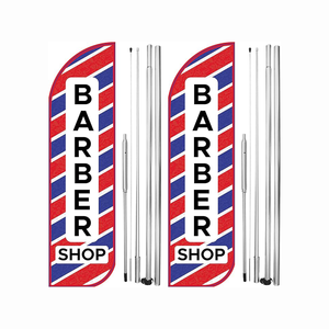High Quality and Hot Selling Barber Flag for Outdoor Business Events Promotions and Barber Shop Promotional Flags & Banners