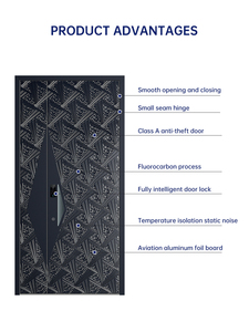 Современные входные двери из литого алюминия с 3D-резьбой для безопасности, звукоизоляции, для квартир, уличных объектов, торговых центров, отелей, больниц - Product Image 5