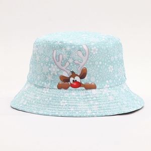 Wholesale Christmas Atmosphere Bucket <b>Hat</b> European Style Reindeer Santa Printed Fisherman <b>Hat</b> Export Holiday Party <b>Cap</b> - Product Image 5