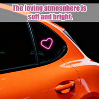 Kabellose Solarbetriebene Auto-Dreiecksfenster-Beleuchtung Herzförmige Neon-Vibrations-Lumineszenz Pink/Rot/Blau/Eisblau