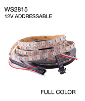 Bande lumineuse LED intelligente WS2815 adressable RGB, programmable, pleine couleur, 12V, flexible, étanche, pour décoration extérieure