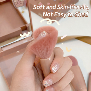 Portable 5-Piece Makeup Brush Set with Mirror - <b>Mini</b> Powder, <b>Foundation</b>, Eyeshadow Brushes - Product Image 2