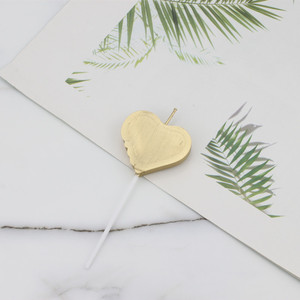 Valentine's Day Heart-Shaped Gold Love Cake Topper Pearl Decor Small Indoor Use - Product Image 2