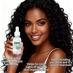 OEM/ODM Suero autocorrector de color natural con gotas autobronceadoras veganas para el bronceado de la cara oscura Acelera la loción para la piel oscura - Product Image 2
