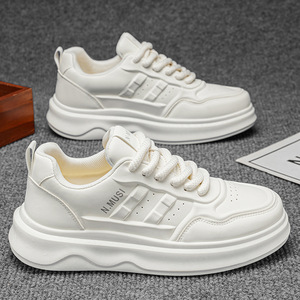 Men's Sports Casual Shoes Trendy Breathable <b>Leather</b> Shoes Thick-soled men Women Skateboarding Shoes Fashion flat <b>Sneakers</b> shoes - Product Image 4