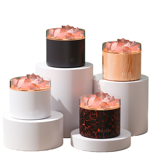 Difusor de Aceites Esenciales USB de 160 ml con Piedra de Sal de Cristal, Difusor de Aroma con Llama 3D, Luz LED de 7 Colores, Humidificador Doméstico con Simulación de Fuego - Product Image 4