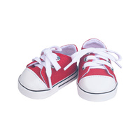 Nouvelles baskets de sport classiques en toile rouge pour poupées de 18 pouces - Mini-jouet DIY