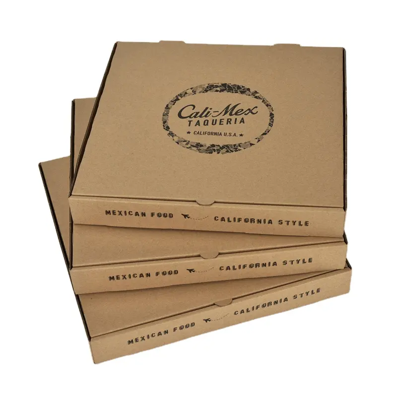 Boîtes à pizza en carton jetables personnalisées, emballage pour pizza, vente en gros, 6 pouces, 9 pouces, 12 pouces