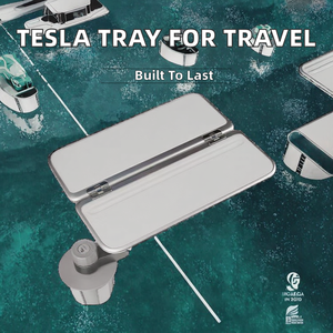 KUST/KUSTER DSF21 Tesla Model 3/Y Auto-Getränkehalter Faltbarer Flugzeug-Aluminiumlegierung Multifunktions-Tablett für Reisen - Product Image 2