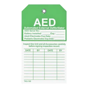 Etiquetas de señal AED, desfibrilador externo automático, etiqueta de verificación AED, etiqueta de inspección
