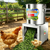 Broyeur à fourrage en acier inoxydable, machine à hacher les légumes et l'herbe, moteur monophasé, pour la préparation d'aliments pour animaux et la production d'ensilage