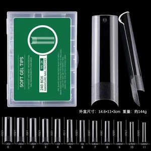 240 <span class=keywords><strong>Uñas</strong></span> Postizas <span class=keywords><strong>Extra</strong></span> <span class=keywords><strong>Largas</strong></span> Tamaño XXL, Ecológicas, de ABS, Diseño Cuadrado Almendrado, Semi Mate, Sin Rastro - Product Image 6