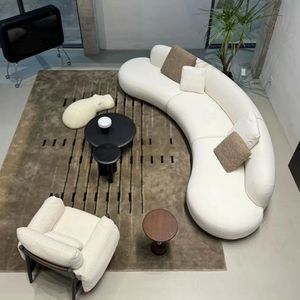 Canapé d'angle semi-circulaire moderne de luxe pour zone de relaxation, salon, magasin de vêtements, salon de beauté, hall, bureau, zone de réception - Product Image 5