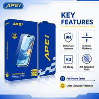Protection d'écran en verre trempé HD transparent anti-traces de doigts, anti-rayures 9H, couverture intégrale ultra-fine pour iPhone Dou